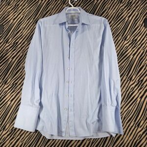 Charles Tyrwhitt Mens Dress Shirt Light Blue French Cuff Classic Fit 16.5 35